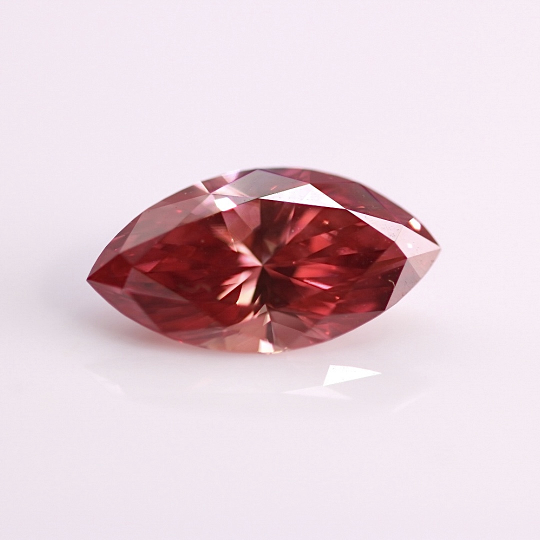 Pink marquise cut cremation diamond.