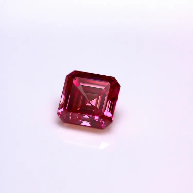 Asscher cut pink memorial diamond.